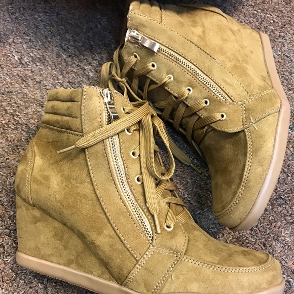 camel wedge bootie suede - Picture 3 of 3